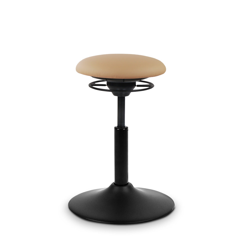 BALIMO Classic Sitz Kunstleder beige mit schwarzem Gestell – Bewegungshocker
