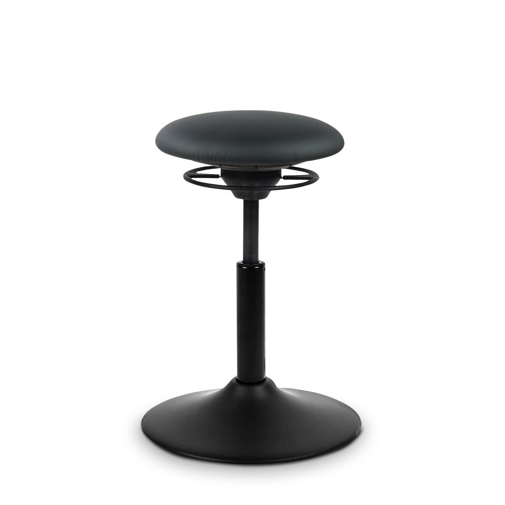 BALIMO Classic in Kunstleder schwarz mit schwarzem Gestell - ergonomischer Bewegungshocker