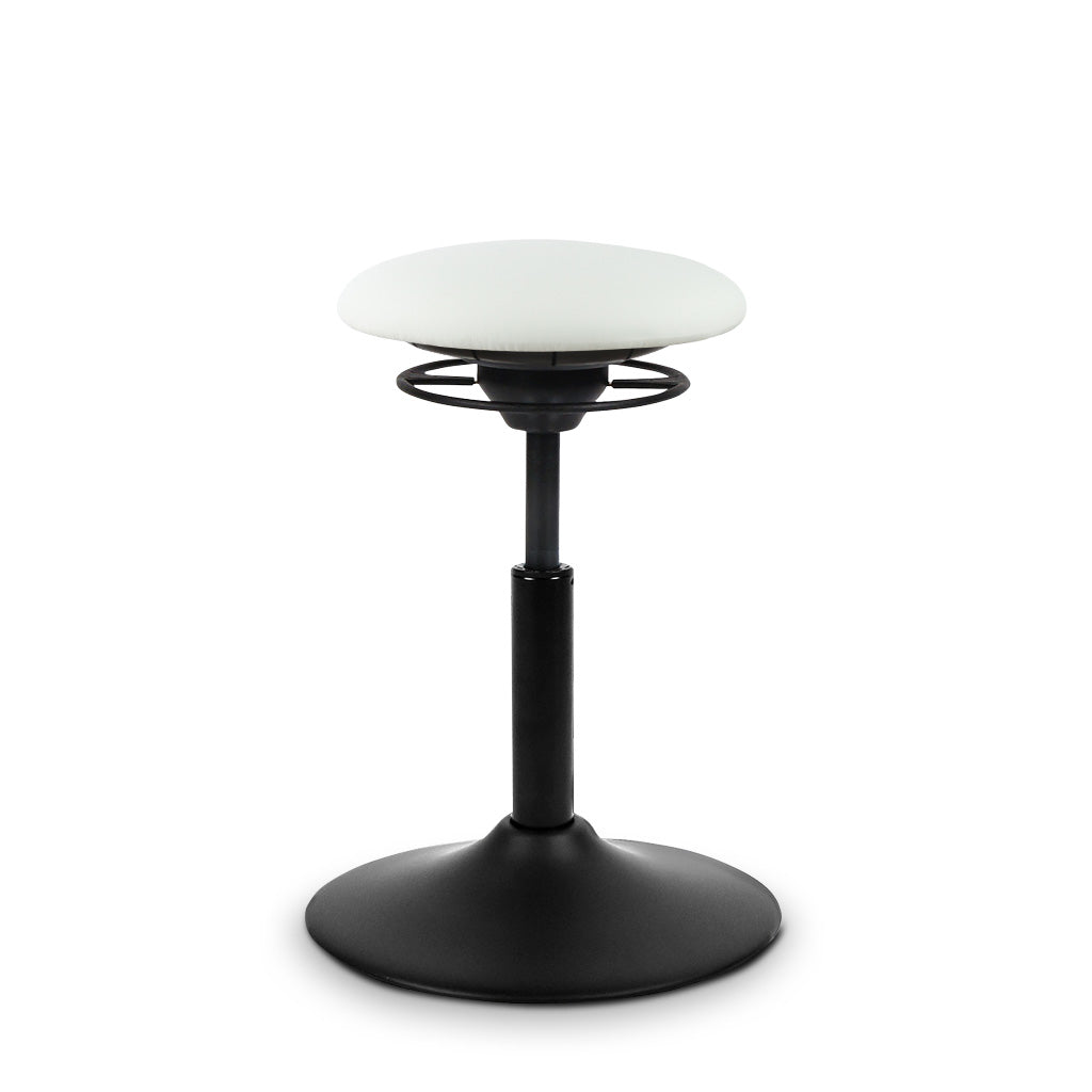 BALIMO Classic Kunstleder weiß mit schwarzem Gestell - Sitztrainer für dynamisches Sitzen