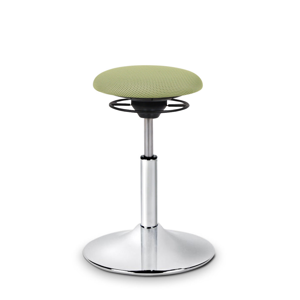 BALIMO Classic in grün mit chrom Gestell – ergonomischer Hocker für aktives sitzen