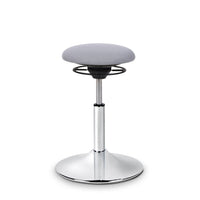 BALIMO Classic in hellgrau mit chrom Gestell – ergonomischer Hocker für Training und Therapie