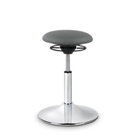 BALIMO Classic iin dunkelgrau mit Chrom-Gestell– Bewegungshocker für Haltung & Balance