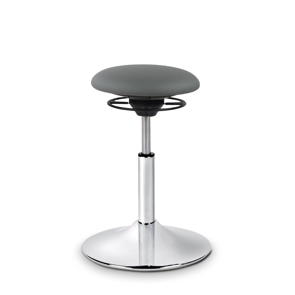 BALIMO Classic iin dunkelgrau mit Chrom-Gestell– Bewegungshocker für Haltung & Balance