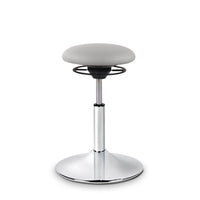 BALIMO Classic in hellgrau mit Chrom-Gestell – ergonomischer Bewegungshocker
