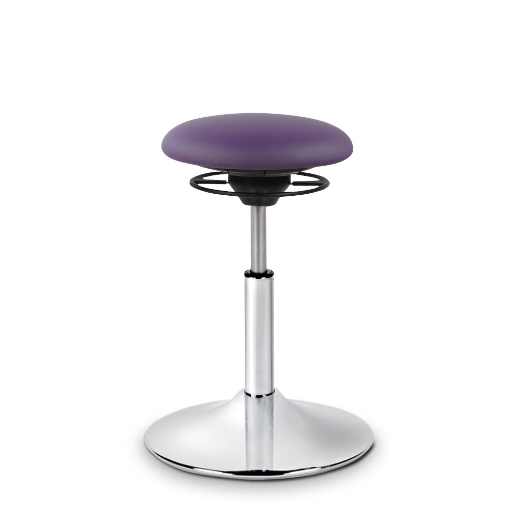 BALIMO Classic in Kunstleder lila mit chrom Gestell – Bewegungshocker aktiv sitzen