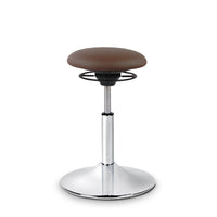 BALIMO Classic in braun mit Chrom- Gestell – ergonomischer Hocker für gesundes Sitzen