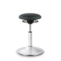 BALIMO Classic in schwarz mit chrom Gestell – ergonomischer Hocker für aktives sitzen