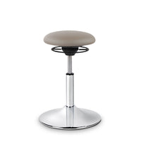 BALIMO Classic in taupe mit Chrom- Gestell – ergonomischer Hocker für gesundes Sitzen