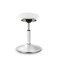 BALIMO Classic in Kunstleder weiß mit chrom Gestell – ergonomischer Hocker für Training und Therapie