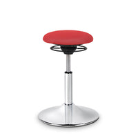 BALIMO Classic in rot mit chrom Gestell – ergonomischer Hocker für aktives sitzen