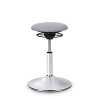 BALIMO Classic in hellgrau mit silbernem Gestell – ergonomischer Hocker für Training und Therapie