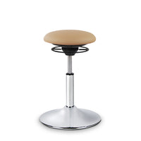BALIMO Classic in Kunstleder beige mit silbernem Gestell – Bewegungshocker für Haltung & Balance