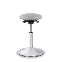 BALIMO Classic in hellgrau mit silber gebürstetem Gestell – ergonomischer Bewegungshocker