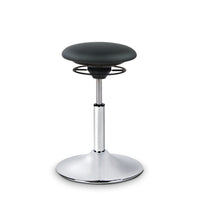 BALIMO Classic in Kunstleder schwarz mit silbernem Gestell – ergonomischer Hocker für aktives sitzen