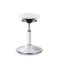 BALIMO Classic in Kunstleder weiß mit silbernem Gestell – ergonomischer Hocker für Training und Therapie
