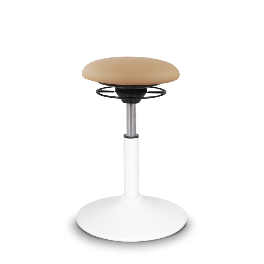 BALIMO Classic in beige mit weißem Gestell – Sitztrainer für dynamisches Sitzen