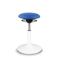 BALIMO Classic Sitzbezug blau mit weißem Gestell – Sitztrainer ergonomischer Hocker für gesundes Sitzen