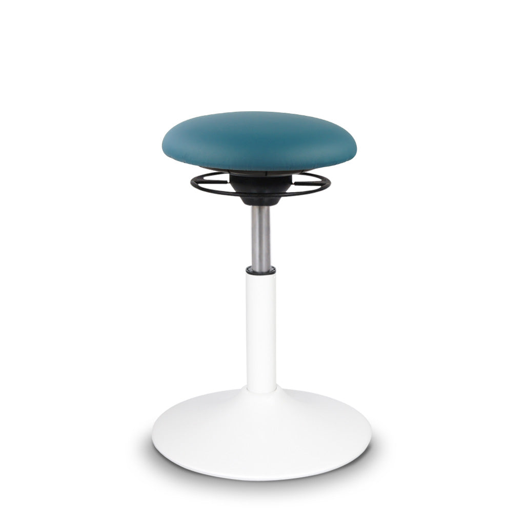 BALIMO Classic in petrol mit weißem Gestell – Sitztrainer ergonomischer Hocker für gesundes Sitzen