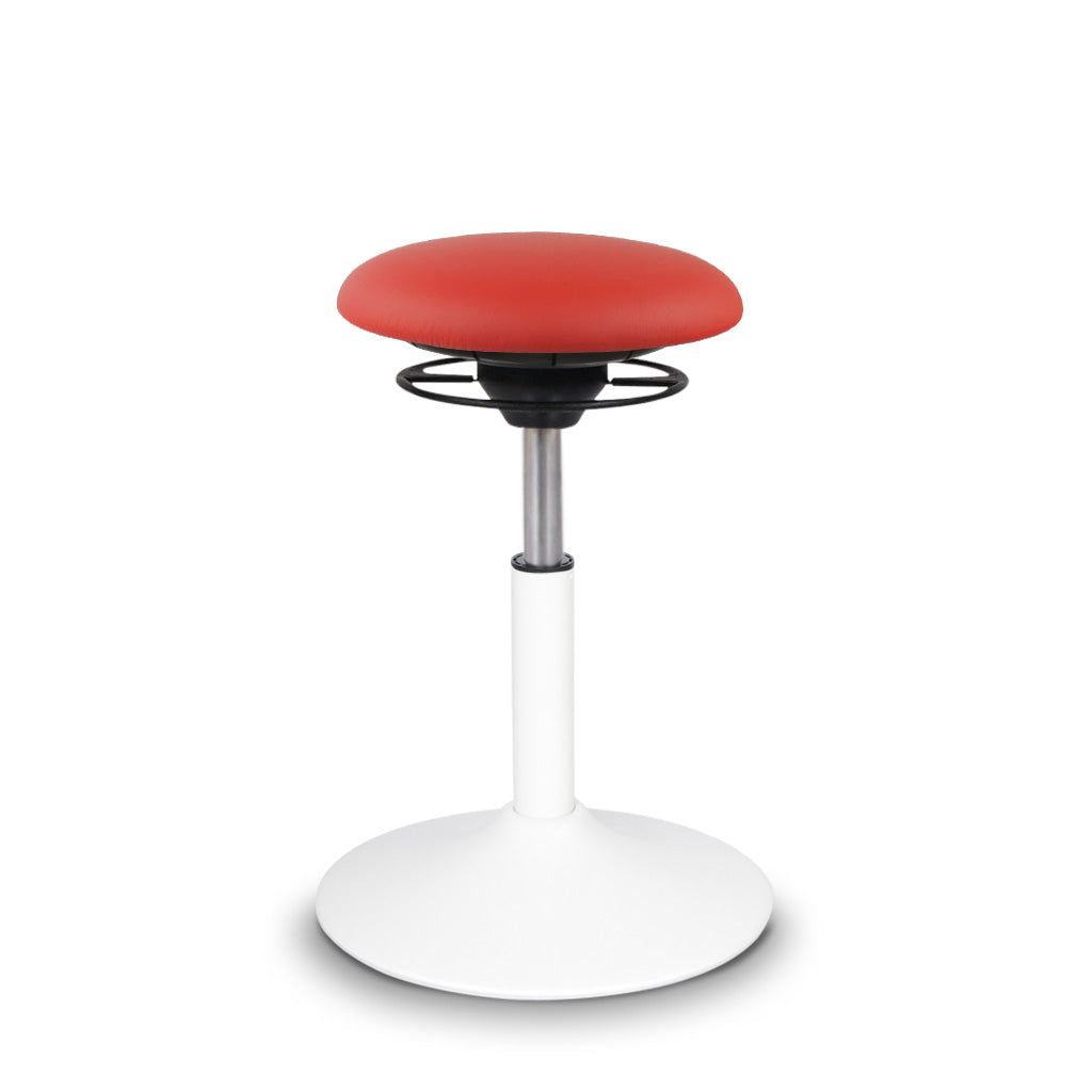 BALIMO Classic Sitzbezug rot mit weißem Gestell – Bewegungshocker für Haltung & Balance
