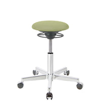 BALIMO Roll Berlin Sitzbezug grün (Stoff) mit Chrom-Gestell – ergonomischer Sitzhocker