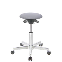 BALIMO Roll Berlin Sitzbezug hellgrau (Stoff) mit Chrom-Gestell – ergonomischer Sitzhocker