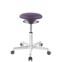 BALIMO Roll Berlin Sitzbezug lila (Kunstleder) mit Chrom-Gestell – ergonomischer Hocker für aktives Sitzen