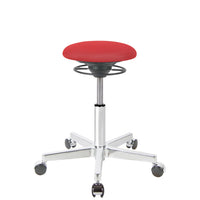 BALIMO Roll Berlin Sitzbezug rot (Stoff) mit Chrom-Gestell – ergonomischer Sitzhocker