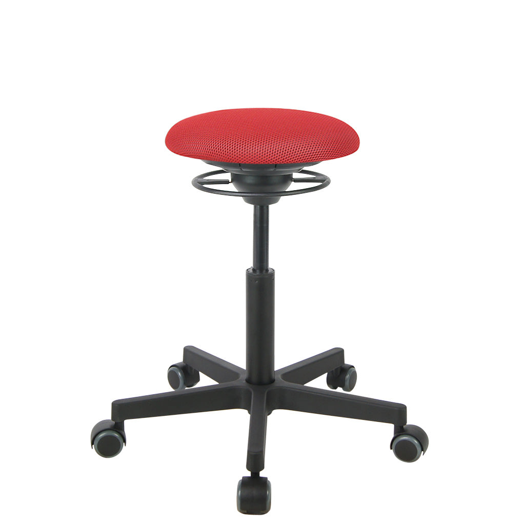BALIMO Roll Berlin in rot (Stoff) mit schwarzem Gestell – ergonomischer Sitztrainer