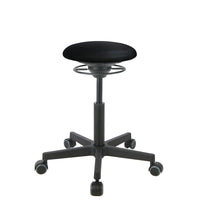 BALIMO Roll Berlin in schwarz mit schwarzem Gestell – ergonomischer Rollhocker