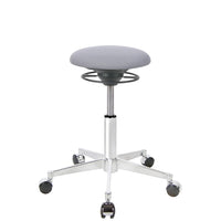 BALIMO Roll London Sitzbezug hellgrau (Stoff) mit Chrom-Gestell – ergonomischer Sitzhocker