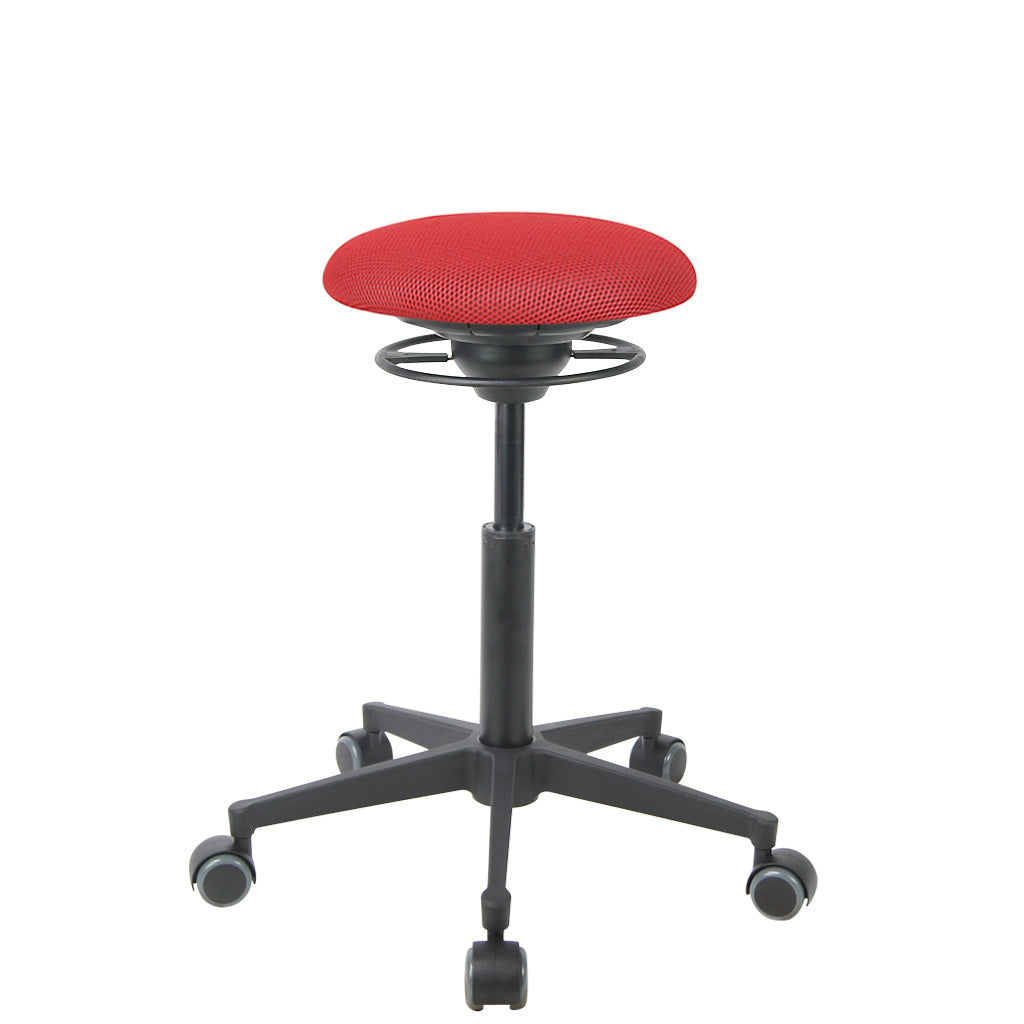 BALIMO Roll London in rot (Stoff) mit schwarzem Gestell – ergonomischer Sitztrainer