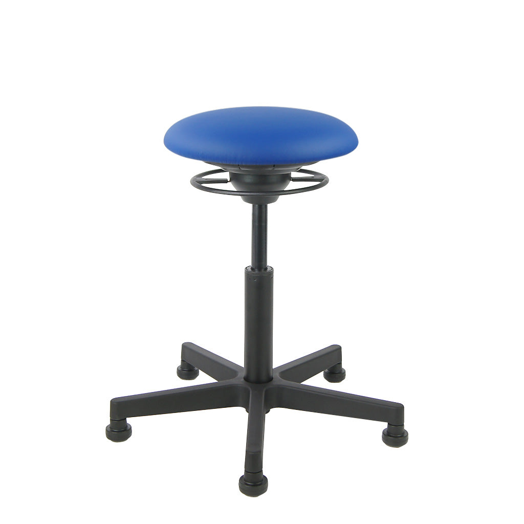 BALIMO Classic-Star in blau (Kunstleder) mit schwarzem Gestell – ergonomischer Bewegungshocker