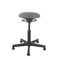 BALIMO Classic-Star in dunkelgrau (Kunstleder) mit schwarzem Gestell – stabiler Hocker mit 360°-Gelenk