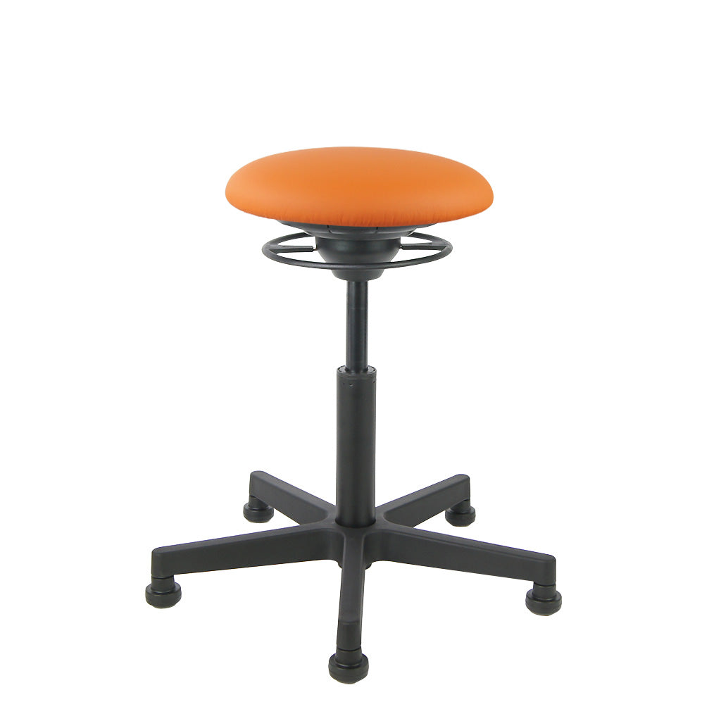 BALIMO Classic-Star in orange  (Kunstleder) mit schwarzem Gestell – ergonomischer Bewegungshocker